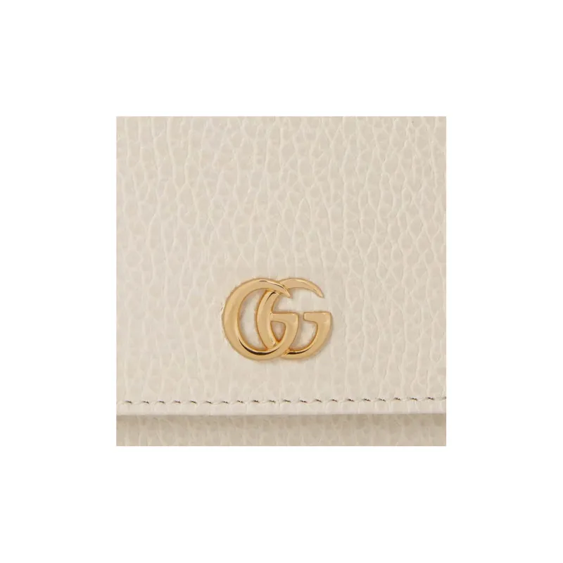 GUCCI GG Marmont Leather Wallet Medium Size Women's White/Mint Green-5