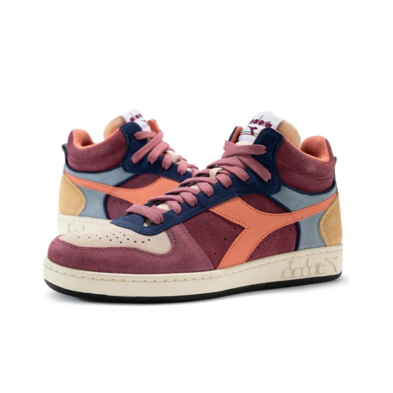 Diadora Magic Basket Slip Resistant, Abrasion Resistant, Breathable Mid Top Skateboard Shoes Women's Red Light Orange-2