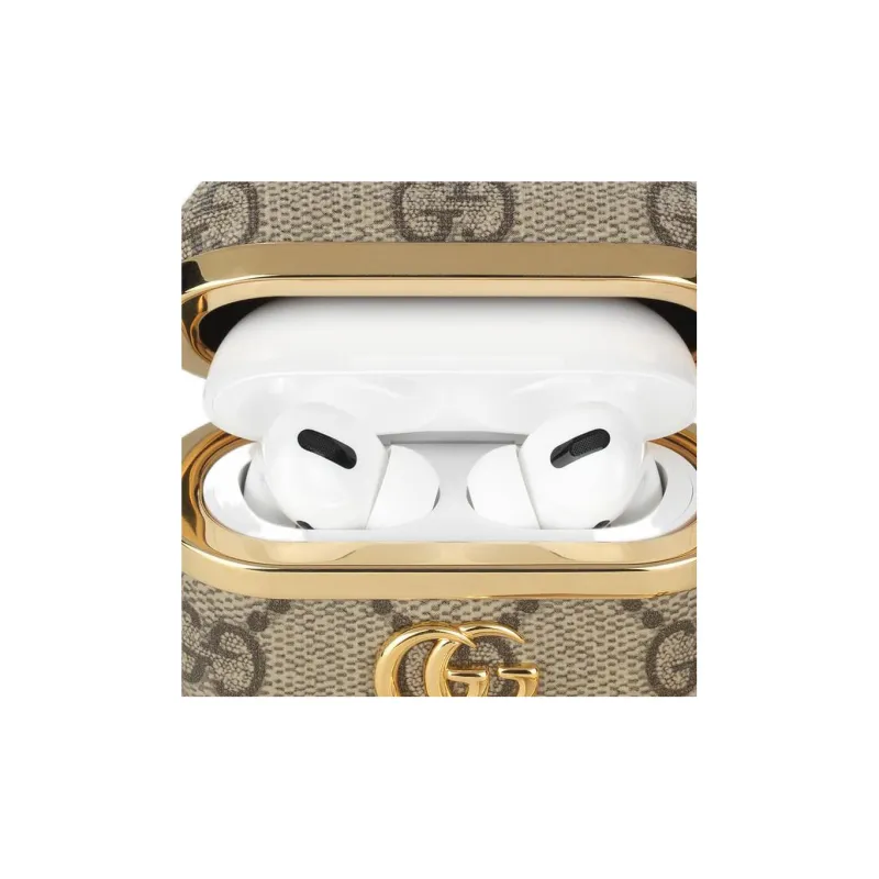 GUCCI GG Marmont Canvas With Leather AirPods Pro Protective Case Earphone Case Women's Beige/Ebony-4