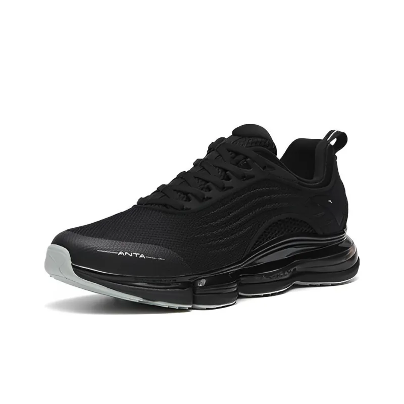 Anta Anti Slip Wear Resistant Low Top Running Shoes Men's Black-1