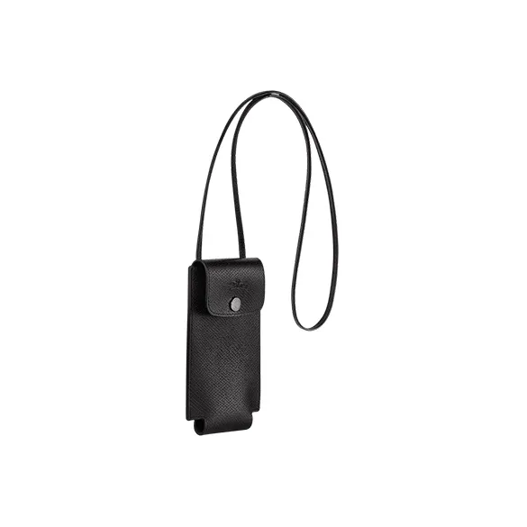 LONGCHAMP Le Pliage Green Cow Leather One Shoulder Crossbody Cell Phone Pouch Regular Women's Black-1
