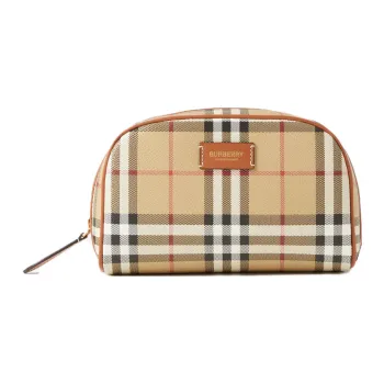 Burberry Small Check Travel Pouch Archive Beige