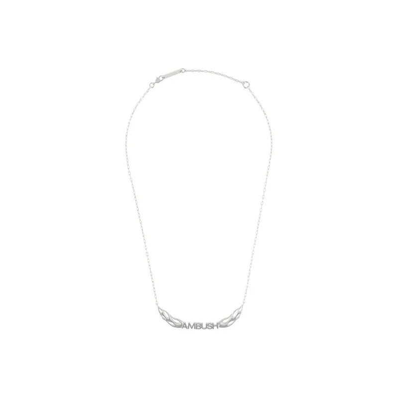 AMBUSH Sterling Silver Flames Logo Necklace-1