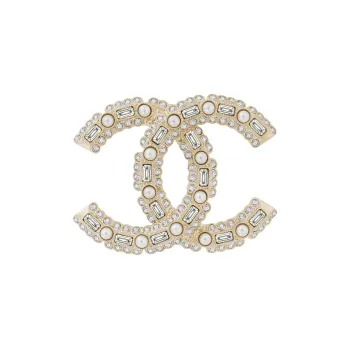 CHANEL Colored Glaze Rhinestone Brooches Women's Gold