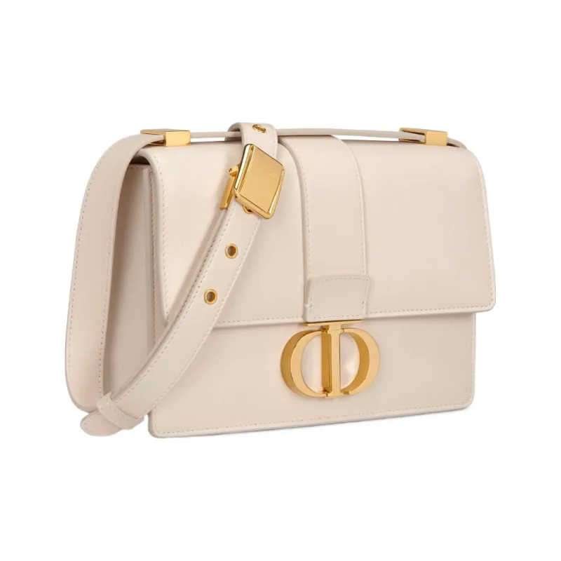 DIOR 30 Montaigne Cow Leather Montaigne Box Bag, Handbag, Shoulder Bag, Crossbody Bag Small Size Women's Matte Ivory-1