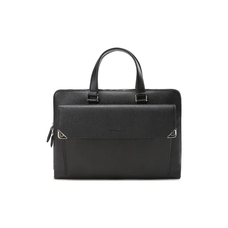 FERRAGAMO Cow Leather Briefcases Handbags Regular Men's Black-0