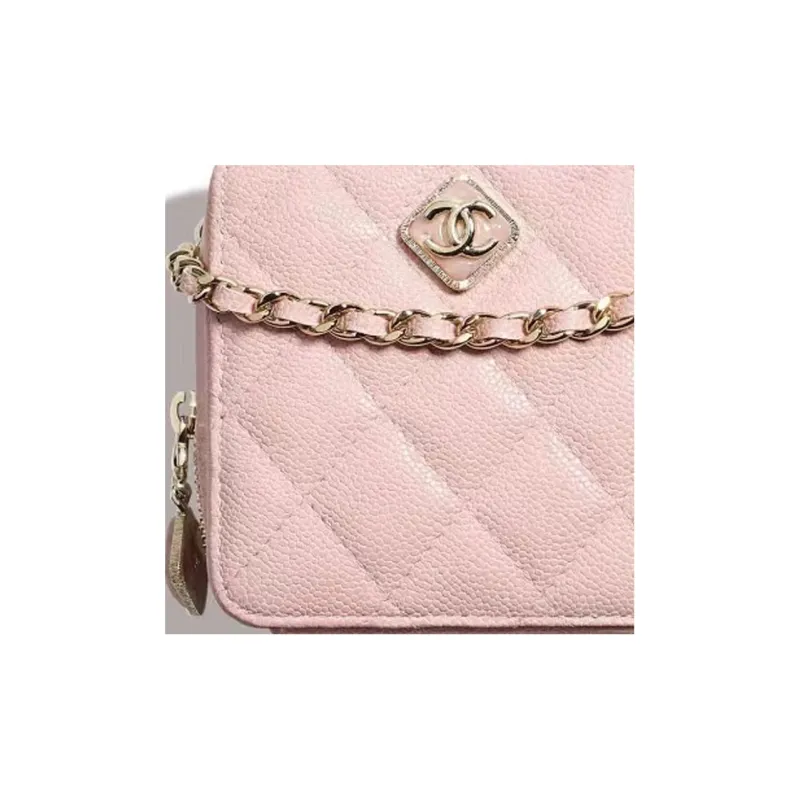 CHANEL Leather Small Square Box, Handheld Shoulder Bag, Crossbody Bag Women's Pink-5