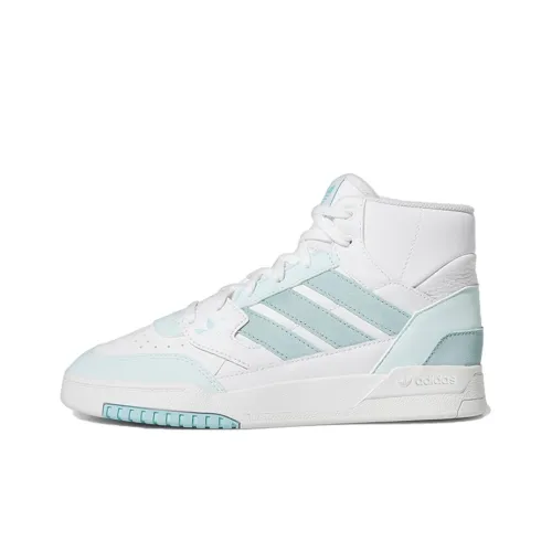 Adidas Originals Drop Step Skateboard Shoes Women's High-Top White/Light Mint Green/Dark Mint Green