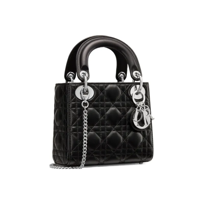 DIOR Lady Dior Lambskin Lady Dior Bag, Shoulder Bag, Crossbody Bag, Handbag Mini Women's Black-1