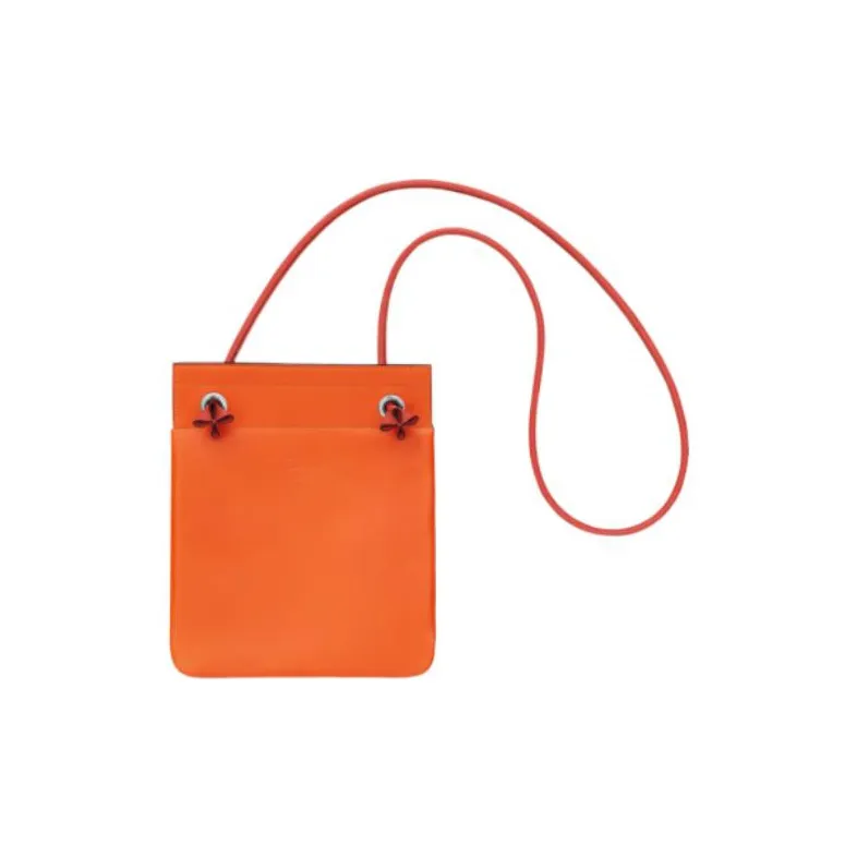 HERMES Aline Milo Lambskin Swift Calfskin Shoulder Bag Crossbody Bag Mini Women's Flame Orange/Bright Red-0