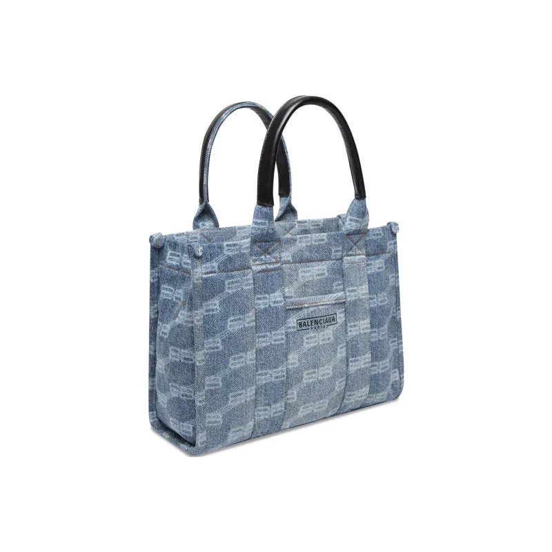 Balenciaga Bleach Denim With Cotton Shoulder Bag Crossbody Bag Handbag Regular Women's Blue-3