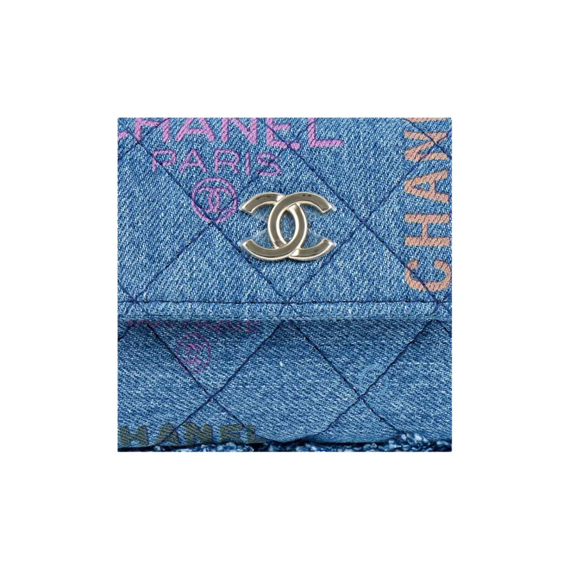 CHANEL 22SS Denim Flap Bag, Shoulder Bag, Crossbody Bag Women's Blue-3