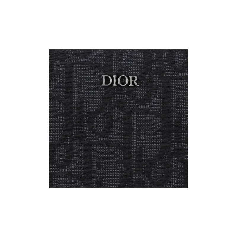 DIOR Printed Fabric Wallet Regular Men's Black-7