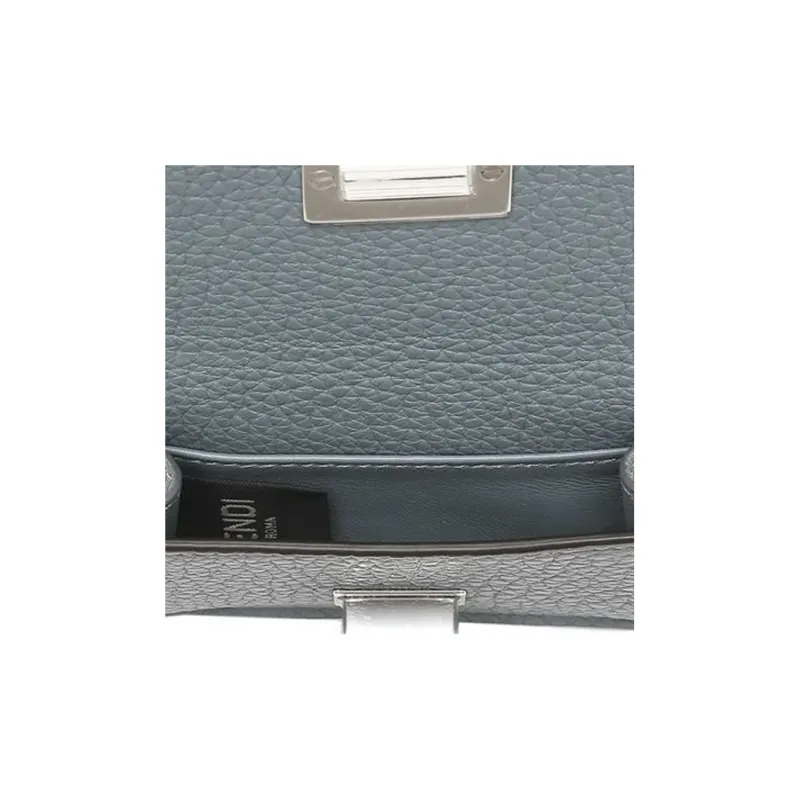 FENDI Peekaboo Cow Leather Wallet Women's Light Blue-5
