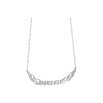 AMBUSH Sterling Silver Flames Logo Necklace