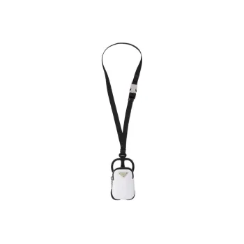 PRADA Recycled Nylon Patchwork Fabric Cell Phone Pouch Women's White