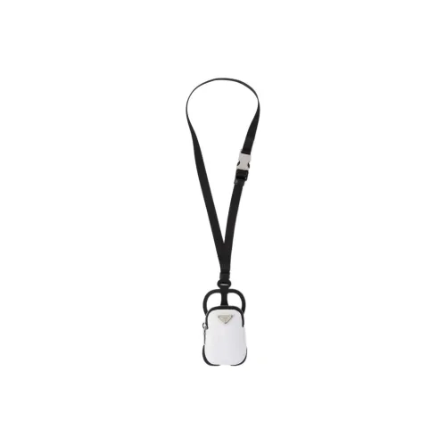 PRADA Recycled Nylon Patchwork Fabric Cell Phone Pouch Women's White
