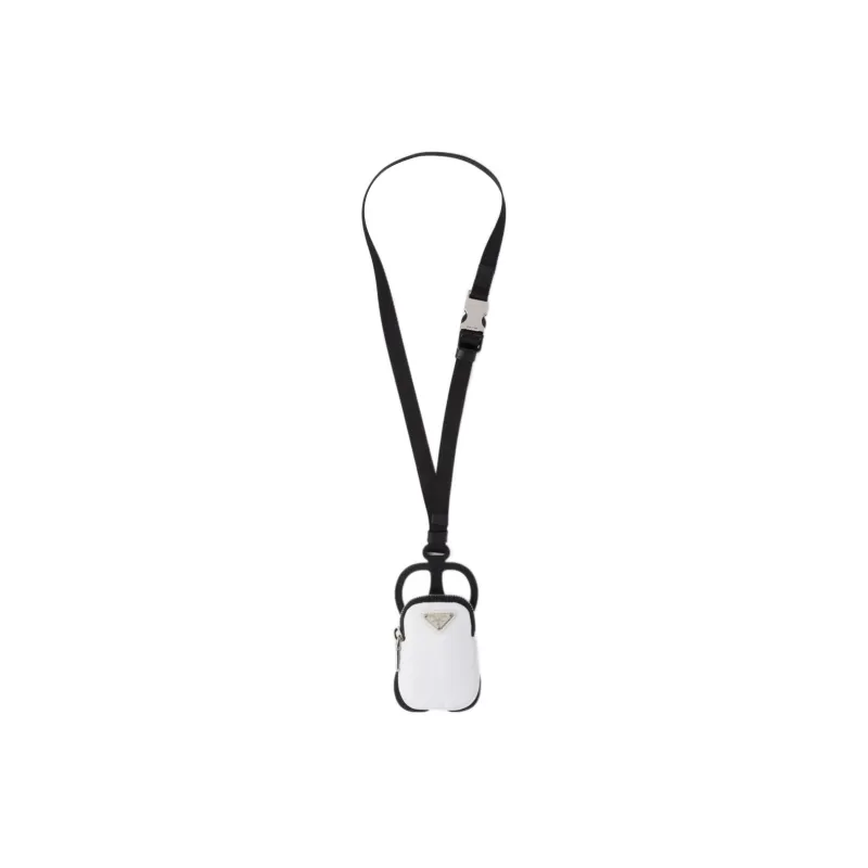 PRADA Recycled Nylon Patchwork Fabric Cell Phone Pouch Women's White-0