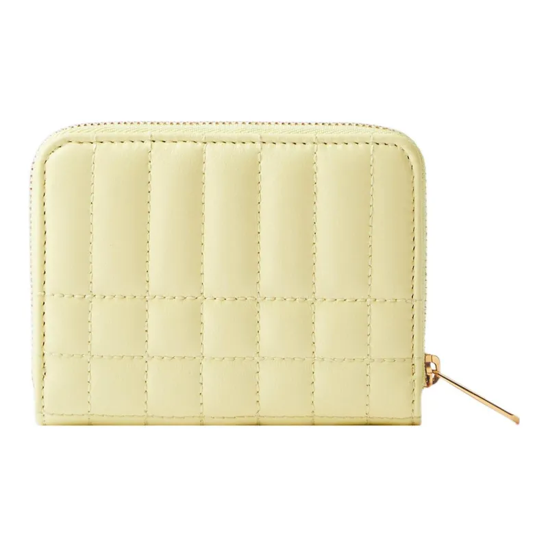 Burberry Quilting Leather Wallet Women's Light Yellow-1