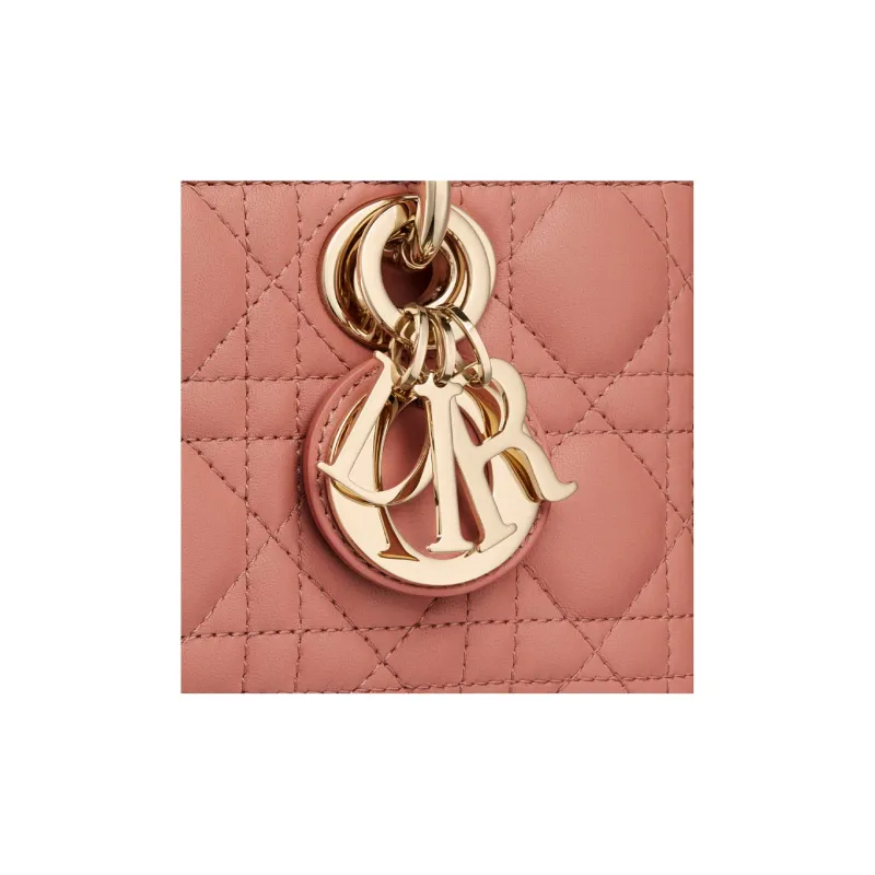 DIOR Lady D-JOY Sheepskin Daisie Bag Shoulder Bag Crossbody Bag Handbag Small Size Women's Soft Pink-6