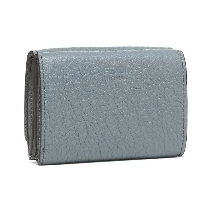 FENDI Peekaboo Cow Leather Wallet Women's Light Blue-2