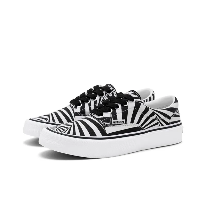 Vision Street Wear Wear Trainers Plus Collection Slip Resistant Cushioning Low Top Skateboard Shoes Unisex White Black-2