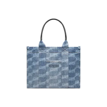 Balenciaga Bleach Denim With Cotton Shoulder Bag Crossbody Bag Handbag Regular Women's Blue