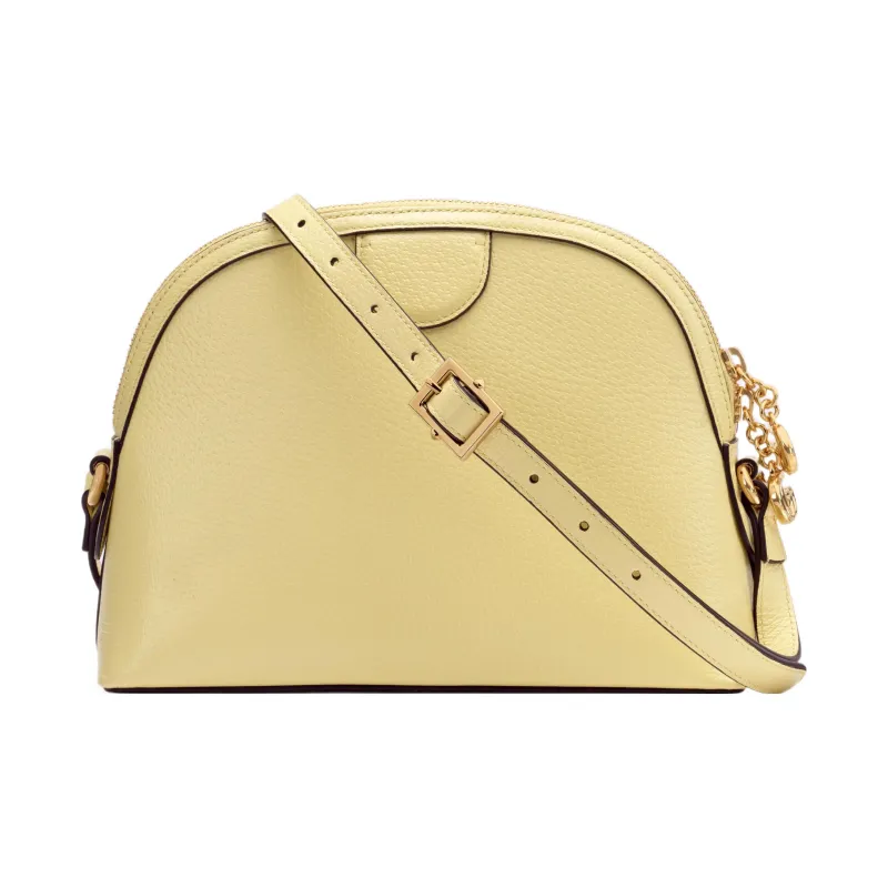 GUCCI Ophidia Leather Shoulder Bag Crossbody Bag Small Size Women's Yellow-3