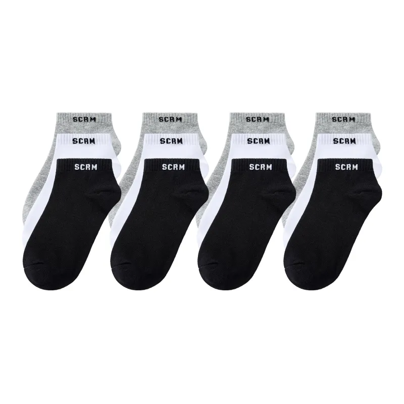 SCRM Terry Moisture Wicking Home Sports Ankle Socks Unisex 3 Pack-7