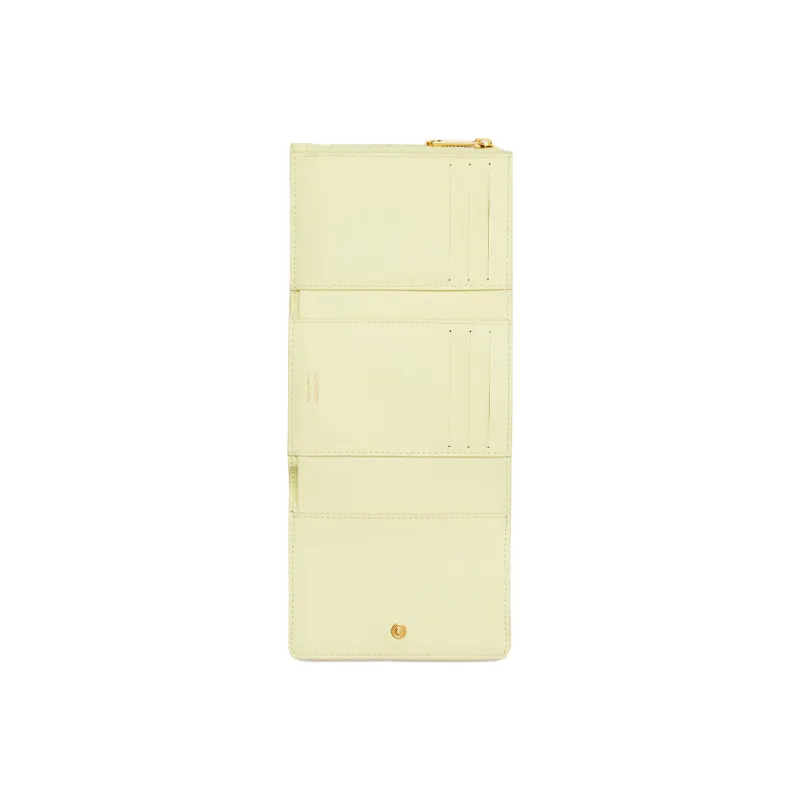 Burberry Lola Lola Bag Lambskin Combined With Cow Leather Card Holder Wallet Card Clip Small Size Women's Light Yellow-3