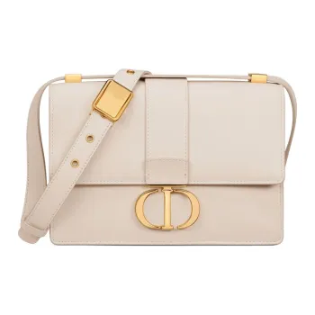 DIOR 30 Montaigne Cow Leather Montaigne Box Bag, Handbag, Shoulder Bag, Crossbody Bag Small Size Women's Matte Ivory