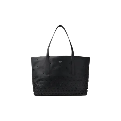 Jimmy Choo Smooth Calf Leather Tote Bag Shopping Bag Handbag Small Size Men's Black