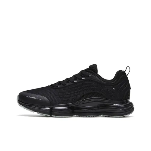 Anta Anti Slip Wear Resistant Low Top Running Shoes Men's Black
