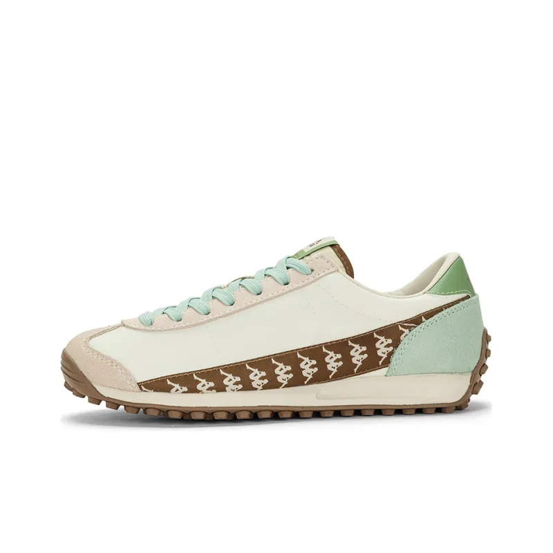 Kappa Anti Slip And Wear Resistant Breathable Low Top Casual Running Shoes Unisex Beige Green-0