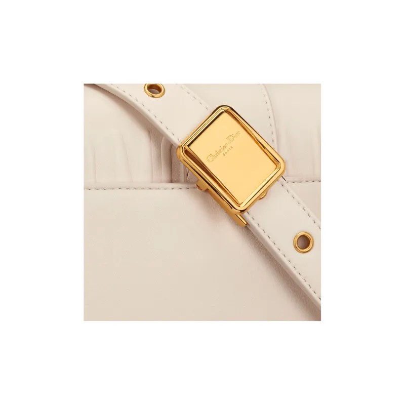 DIOR 30 Montaigne Cow Leather Montaigne Box Bag, Handbag, Shoulder Bag, Crossbody Bag Small Size Women's Matte Ivory-5