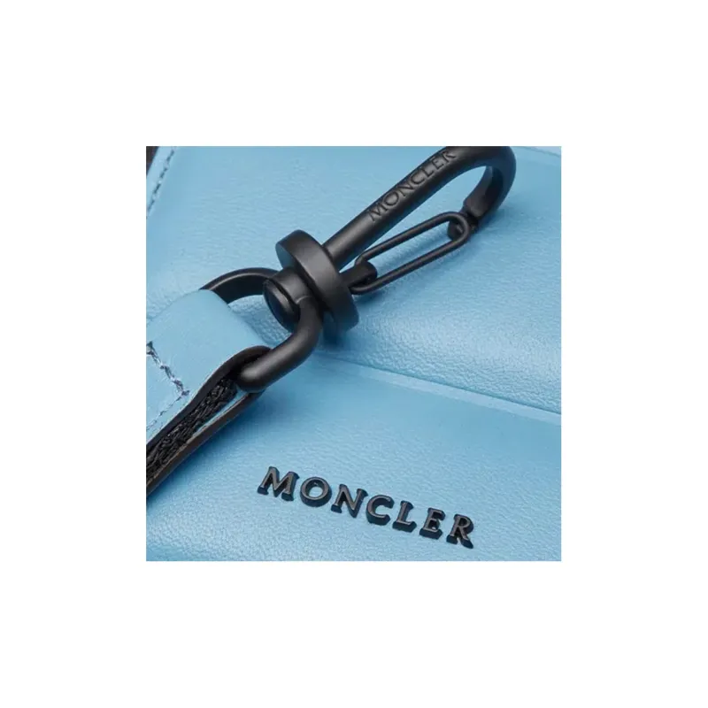 Moncler Cow Leather Wallet Men's Blue-3