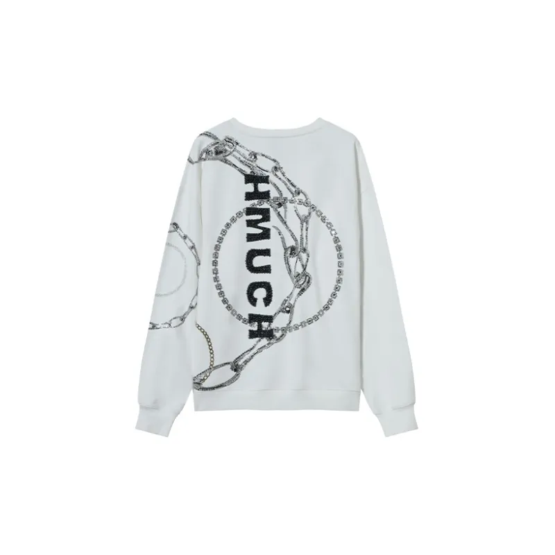 TCH Sweatshirts Unisex White With Silver Logo-1