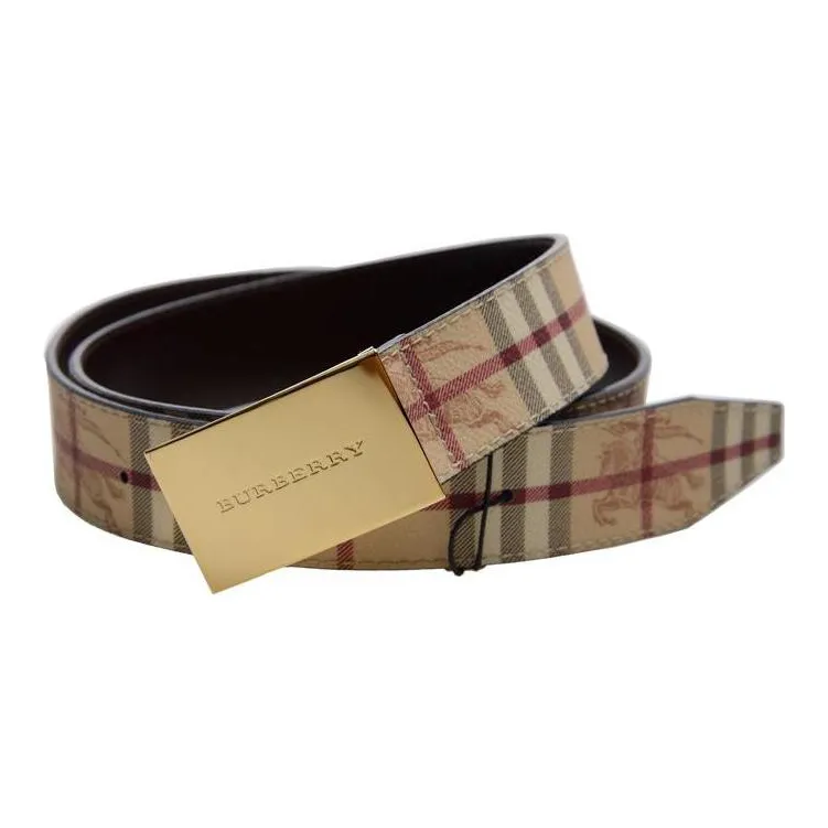 Burberry Plaid Fashion Classic Smooth Buckle Men's-0
