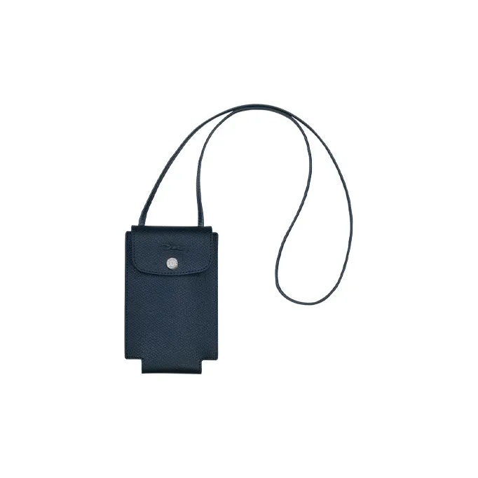 LONGCHAMP Le Pliage Green Cow Leather Shoulder Bag, Crossbody Bag, Cell Phone Pouch Regular Men's Blue-0