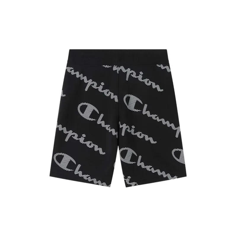 Champion Casual Shorts Europe Version Unisex Black All Over Print-1