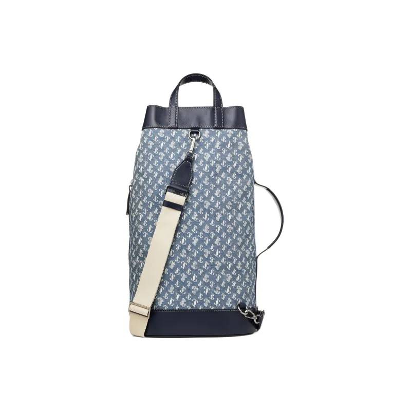 Jimmy Choo Denim With Leather Bucket Bags Shoulder Bag Crossbody Bag Men's Blue-2