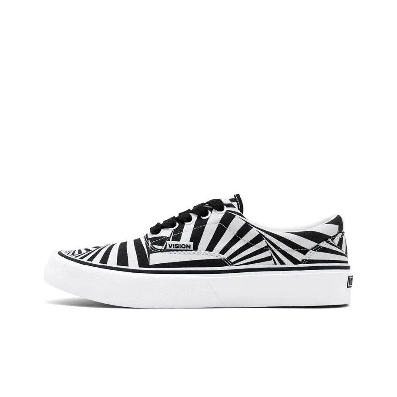 Vision Street Wear Wear Trainers Plus Collection Slip Resistant Cushioning Low Top Skateboard Shoes Unisex White Black-0