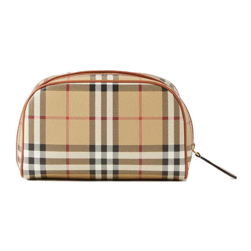Burberry Small Check Travel Pouch Archive Beige-2