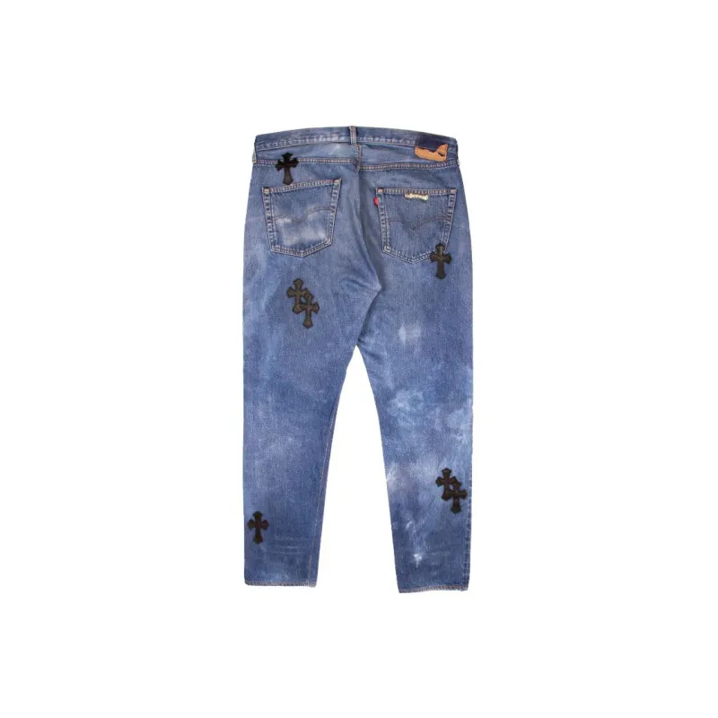 Chrome Hearts Jeans Men Denim Blue-1