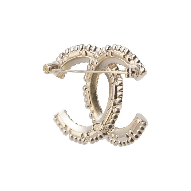 CHANEL Colored Glaze Rhinestone Brooches Women's Gold-2