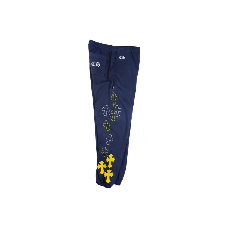 Chrome Hearts Knitted Sweatpants Men Dark Blue-2