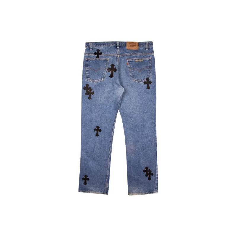 Chrome Hearts Jeans Men Denim Blue-1