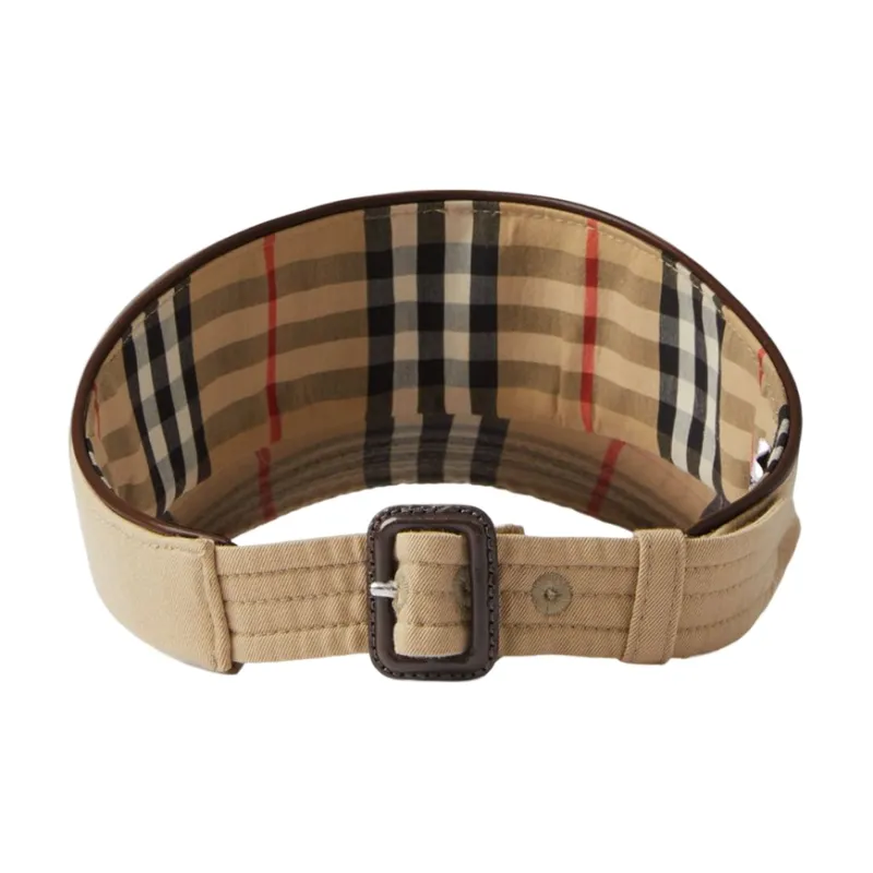 Burberry Cotton Lambskin Sun Protection Hats Men's Khaki-3