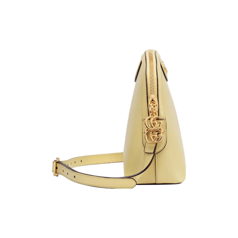 GUCCI Ophidia Leather Shoulder Bag Crossbody Bag Small Size Women's Yellow-4