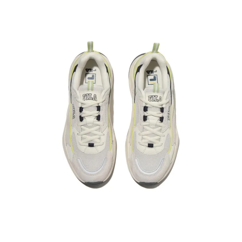 FILA Ray Play Anti Slip Wear Resistant Low Top Casual Shoes Unisex White Green Korean Style-2